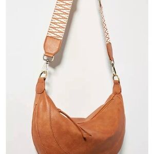 Anthropologie Urban Originals Tan Half Moon Crossbody Bag Boho